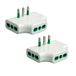 FANTON 82220-B2 - set 2 stuks adapter drievoudig stopcontact plat ruimtebesparend meervoudige stekker 1 Italiaanse stekker groot 16 A 3 Italiaanse stopcontacten grote adapter drievoudig smalle ruimtes