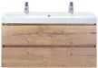 BES LED Maxx XL Badmeubelset 120 cm - Natuur Eiken - Wastafel Just Enkel 2 Kraangaten