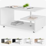 Casaria Salontafel - Opbergvak Krasbestendig 95x55x50cm – Wit
