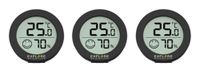 Explore Scientific WSH0008 Mini-thermometer, hygrometer met comfortweergave, 3 stuks, zwart
