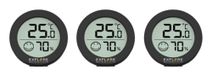 Explore Scientific WSH0008 Mini-thermometer, hygrometer met comfortweergave, 3 stuks, zwart