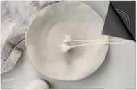 Dietrix Inductie beschermer 78x52 - Bestek - Creme Bord Servet en bloemetjes