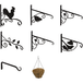 Domax support de plantes en acier noir rustique, support de plantes « Oiseau »