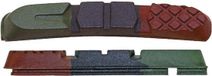 Promax Patins de frein V-brake 72 x 11 mm Vert/Noir/Brun 2 Pièces