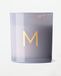 HEMA Bougie en verre Ø8x9cm Lettre M (bleu clair)