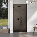 FortiFura Galeria Douchedeur - 100x200cm - Rookglas - Mat Zwart