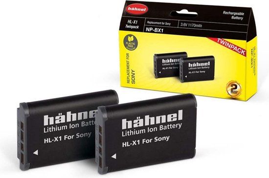 Hahnel HL-X1 2-pack - Accu voor Sony RX100 serie, HX99 - NP-BX1 - 1170 mAh