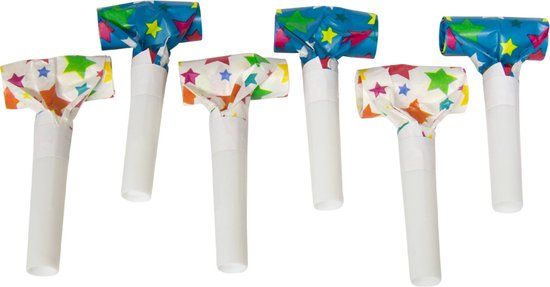 Folat Party Products Folat Meerkleurige Sterren Roltongen 24cm - 6 stuks