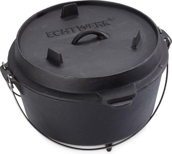 Echtwerk Dutch Oven - Gietijzeren Braadpan - 8 Liter - Zwart - 31.5 cm