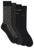 Hugo Boss Giftbox Herensokken 4-Pack Monogram Zwart