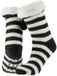 Apollo Chaussettes d'intérieur pour femme/chaussettes pantoufles - noir/blanc - rayé - taille 36-41 - Antidérapant