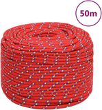 vidaXL Boottouw 8 mm 50 m polypropyleen rood