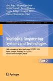 Biomedical Engineering Systems and Technologies: 18th International Joint Conference, BIOSTEC 2025, Porto, Portugal, February 20–22, 2025, Revised Selected Papers, Part II: 3115