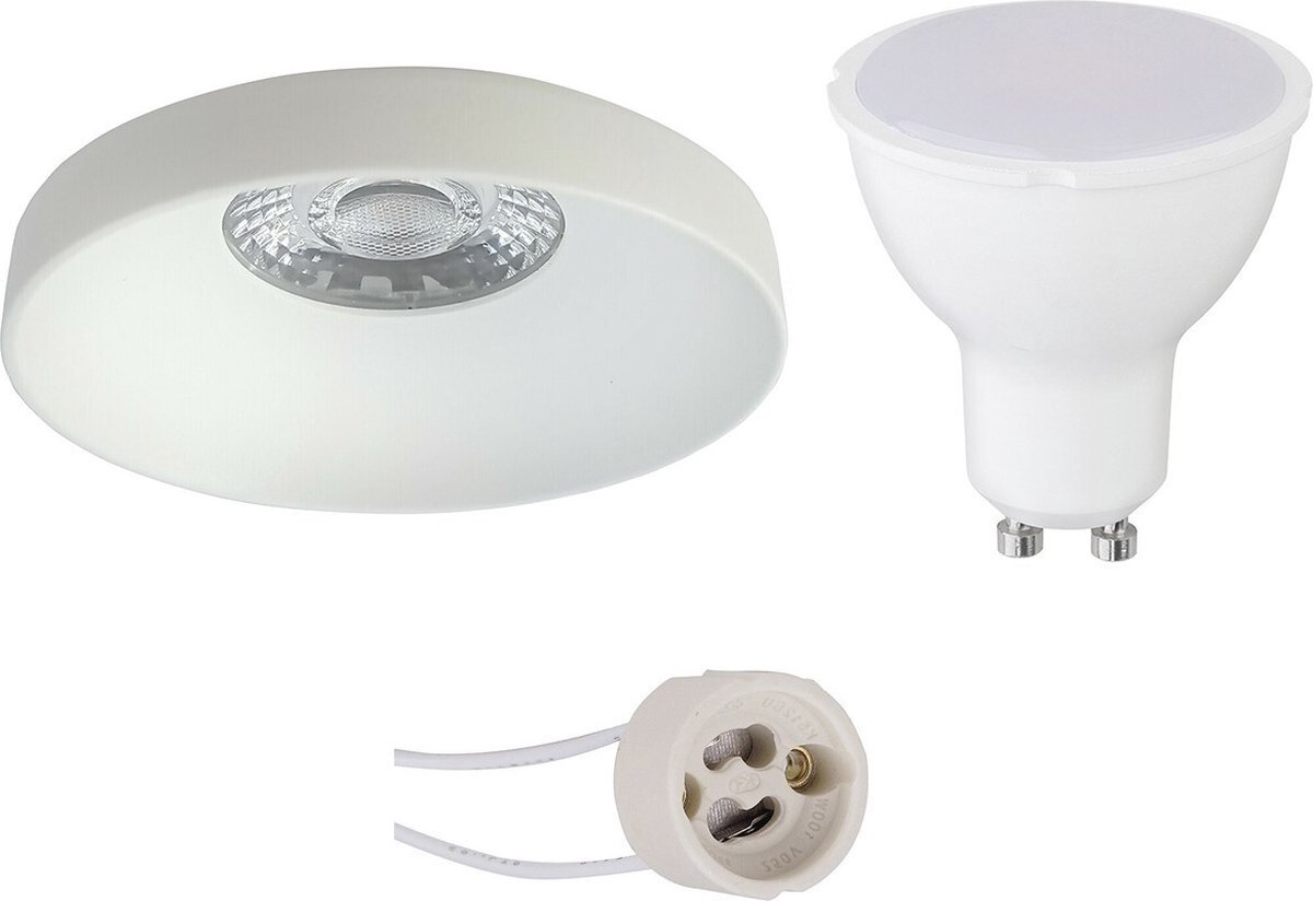 Qualu LED Spot Set - Igia - Proma Vrito Pro - GU10 Fitting - Inbouw Rond - Mat Wit - 6W - Helder/Koud Wit 6400K - Ø82mm