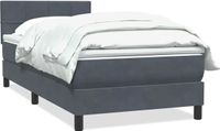vidaXL Boxspring met matras fluweel donkergrijs 80x210 cm
