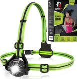 Lampe de poitrine course à pied - réglable à 90 degrés - bande réfléchissante à 360 degrés - rechargeable par USB