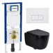 Geberit QeramiQ Dely Swirl Toiletset - 36.3x51.7cm - Geberit UP720 Duofix Sigma inbouwreservoir - 35mm zitting - metalen bedieningsplaat mat wit - rechthoekige knoppen - mat zwart