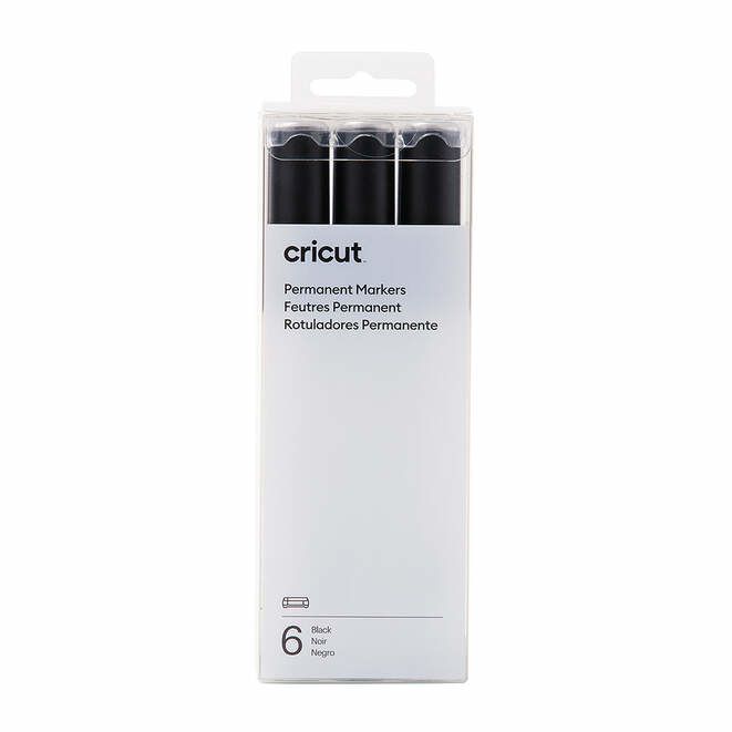 Cricut Permanente Markers - Zwart - 6 stuks - 2.5 mm - Extra vet