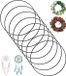 Ibenzoa® Anneaux en métal pour loisirs créatifs – 8 anneaux décoratifs noirs, diamètre 25 cm, épaisseur 3 mm, résistant à la corrosion, convient pour couronnes, attrape-rêves et décoration murale
