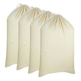 COTTON CRAFT - 4 Pack Extra Grote 100% Katoen Canvas Heavy Duty Waszakken