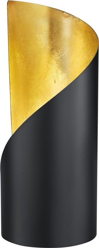 REALITY FRANK Tafellamp - Zwart mat - Goudkleur - E14 - 25W - Snoerschakelaar