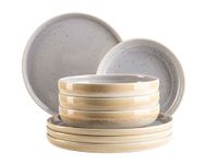 MÄSER Serie Candy, Tafelservies voor 4 personen, Ronde Borden, Modern, Pastelkleuren, Gemaakt in Portugal, Aardewerk, Lila