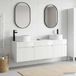 Maison Exclusive Ensemble de meubles de salle de bain "Exclusive" - 3 pièces, blanc brillant, dimensions : 157 x 44,5 x 80 cm