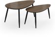 Vicco Veyo Salontafel set – 98 x 60 cm Set, 2 delen Notelaar/zwart