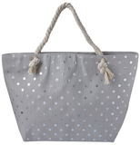 Strandtas Stippen grijs