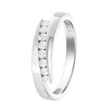 Lucardi Dames Ring mat/glans met zirkonia - Ring - Cadeau - Echt Zilver - Zilverkleurig