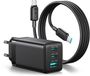 Joyroom Chargeur GaN - 65W - Avec câble USB-C 100W - Noir