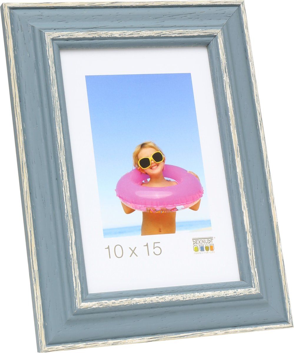 Deknudt S 221 F 6 Fotokader 15x20 cm - Blauw met Hout