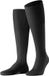 FALKE Bristol Pure effen geribd wol kniekousen heren zwart - maat 41-42