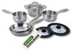 Fackelmann Vita3 Batterie de cuisine avec 2 casseroles 14/18 cm 1 faitout 20 cm 2 poêles 24/26 cm et 2 ustensiles de cuisine sans PFAS