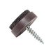 Adsamm® 32 x viltglijders met schroef, bruin, Ø 20 mm, rond, meubelglijders om te schroeven, in premium kwaliteit