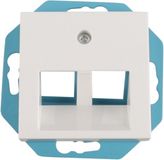 ION Industries V1/J1 contactdoos inbouw - UTP - 2 x CAT6 - 30 gr - alpin wit