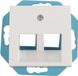 ION Industries V1/J1 contactdoos inbouw - UTP - 2 x CAT6 - 30 gr - alpin wit