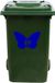 MC Living KadoExpress Kliko Sticker / Vuilnisbak Sticker - Vlinder - Nummer 20 - 14x21 - Blauw