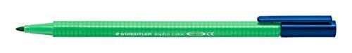 Staedtler 323-550 viltstift Triplus kleur driehoekig in kartonnen etui, uitwasbaar, ongeveer 1 mm, 10 stuks, lichtgroen