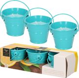Decoris bougies à la citronnelle - en pot de zinc - set de 12x - bleu - 5 heures de combustion