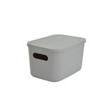 Homéa Doos met deksel, kunststof, 4,5 l, 25 x 17,5 x 14,5 cm, grijs
