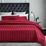 Damier Satijnen Beddengoed Set 220x240cm Wijnrood