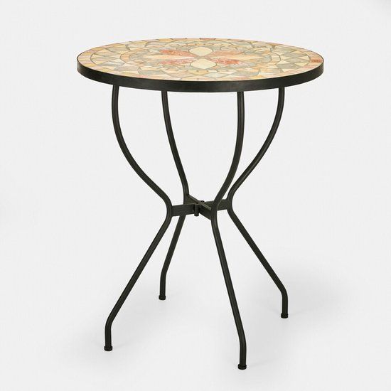 LOBERON Tafel Oleanders antikschwarz/bunt