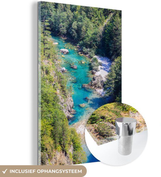 MuchoWow® Glass Painting 100x150 cm - Acrylic Glass Painting - The turquoise Tara River in Durmitor National Park in Montenegro - Photo on Glass - Paintings