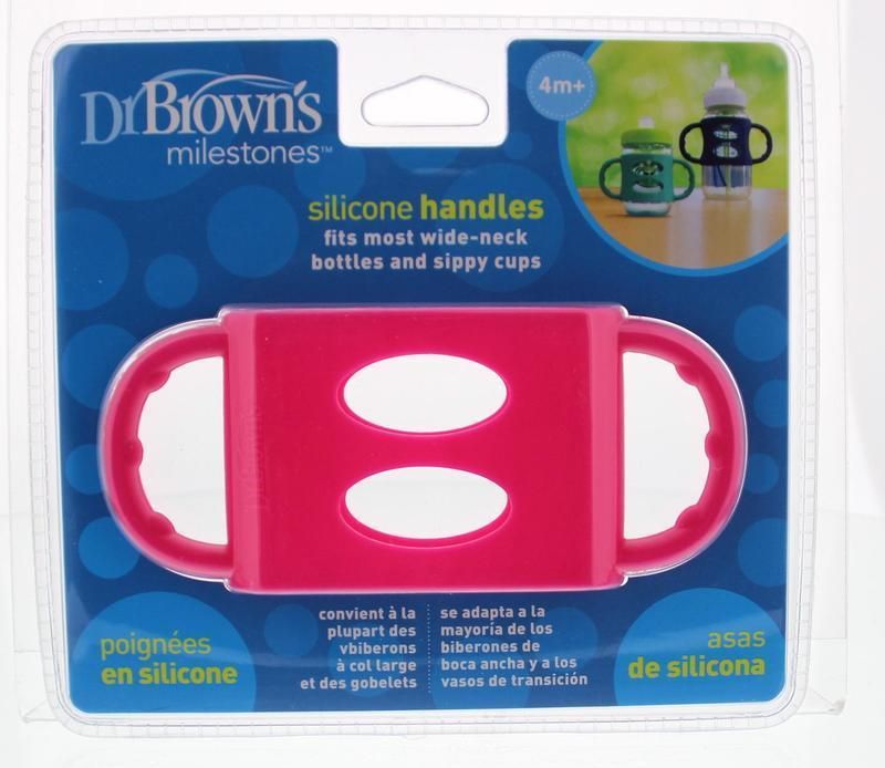 Dr Brown's Siliconen handvat voor brede hals roze 1st