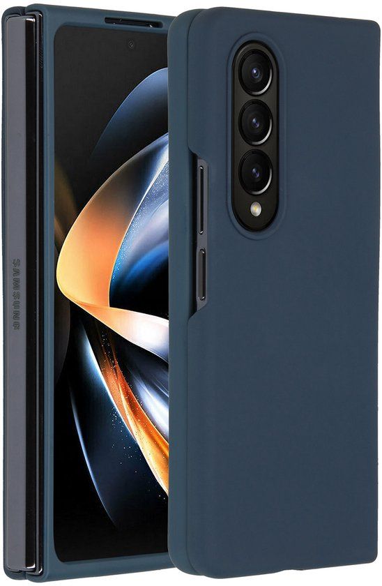 Accezz Hoesje - Geschikt voor Samsung Galaxy Z Fold 4 - Liquid Silicone Backcover - Donkerblauw