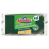 Spontex Sponsschraper Gerecycleerde Vezel, Groen, Resistent, 6 Units