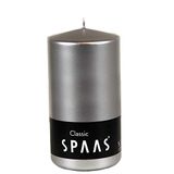 SPAAS Cilinderkaars 80/150 mm, ± 64 uur, geurloos - zilver
