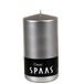 SPAAS Cilinderkaars 80/150 mm, ± 64 uur, geurloos - zilver