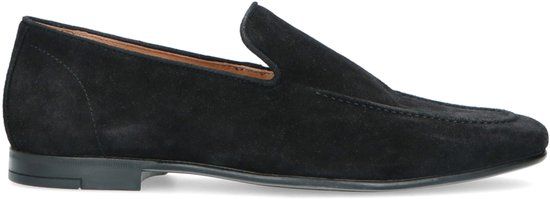 Manfield Heren Zwarte Suède Loafers Maat 44